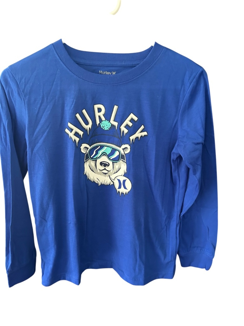 Hurley Youth Long Sleeve T Shirt Bear with Ski Hat Goggles